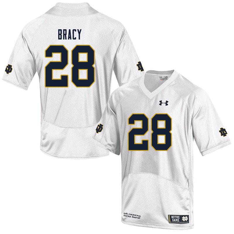 Men's NCAA Notre Dame Fighting Irish #28 TaRiq Bracy Stitched College Under Armour Authentic White Football Jersey LT10E82ML